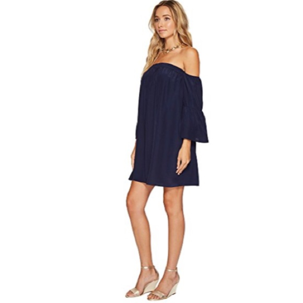 NWT Lilly Pulitzer 100% Silk Sanilla Dress | Navy | Size XS - Picture 5 of 8